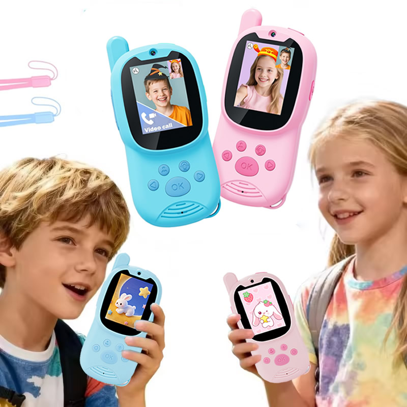 Kids Outdoor Voices - Walkie-Talkie 2-pack kindervideo met beeldscherm, stemomvormer