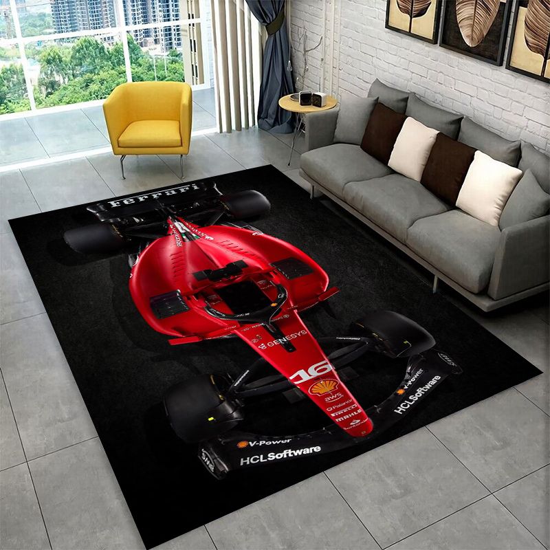 Kids Outdoor Area - Retro F-Ferrarii Racing Car Moto Antislip