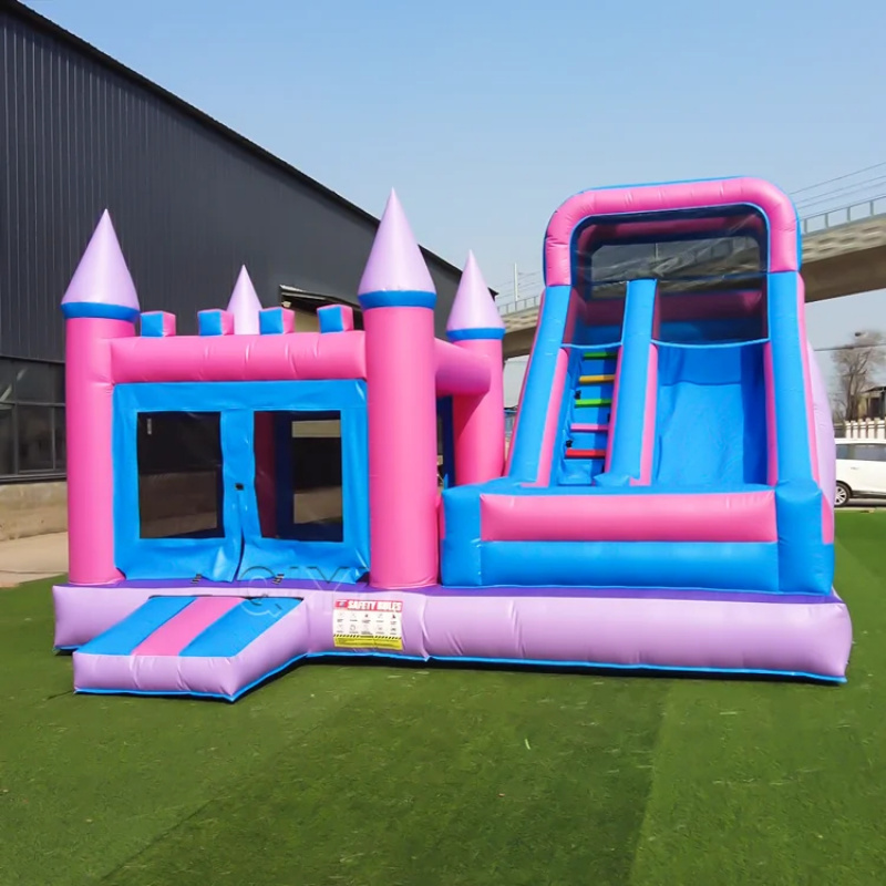 Kids Outdoor Bounce House - Commerciële springkasteel kleurrijk luxe commercieel opblaasbaar