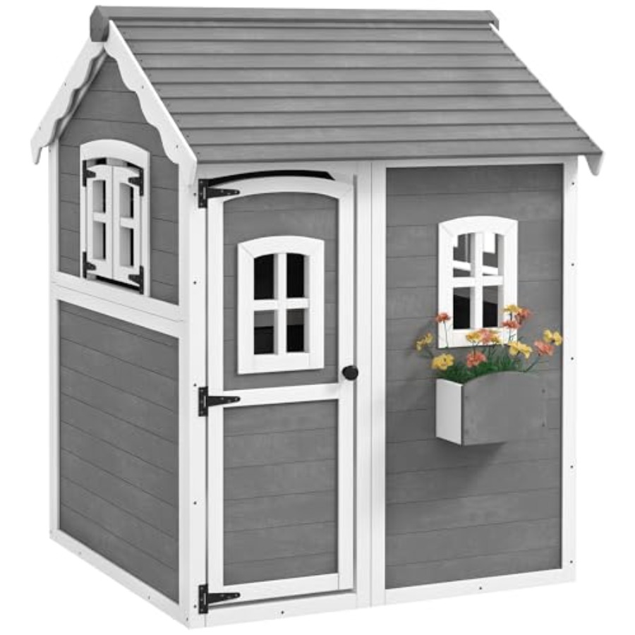 Kids Outdoor Wooden Playhouse - Houten buiten speelhuisje voor kinderen van