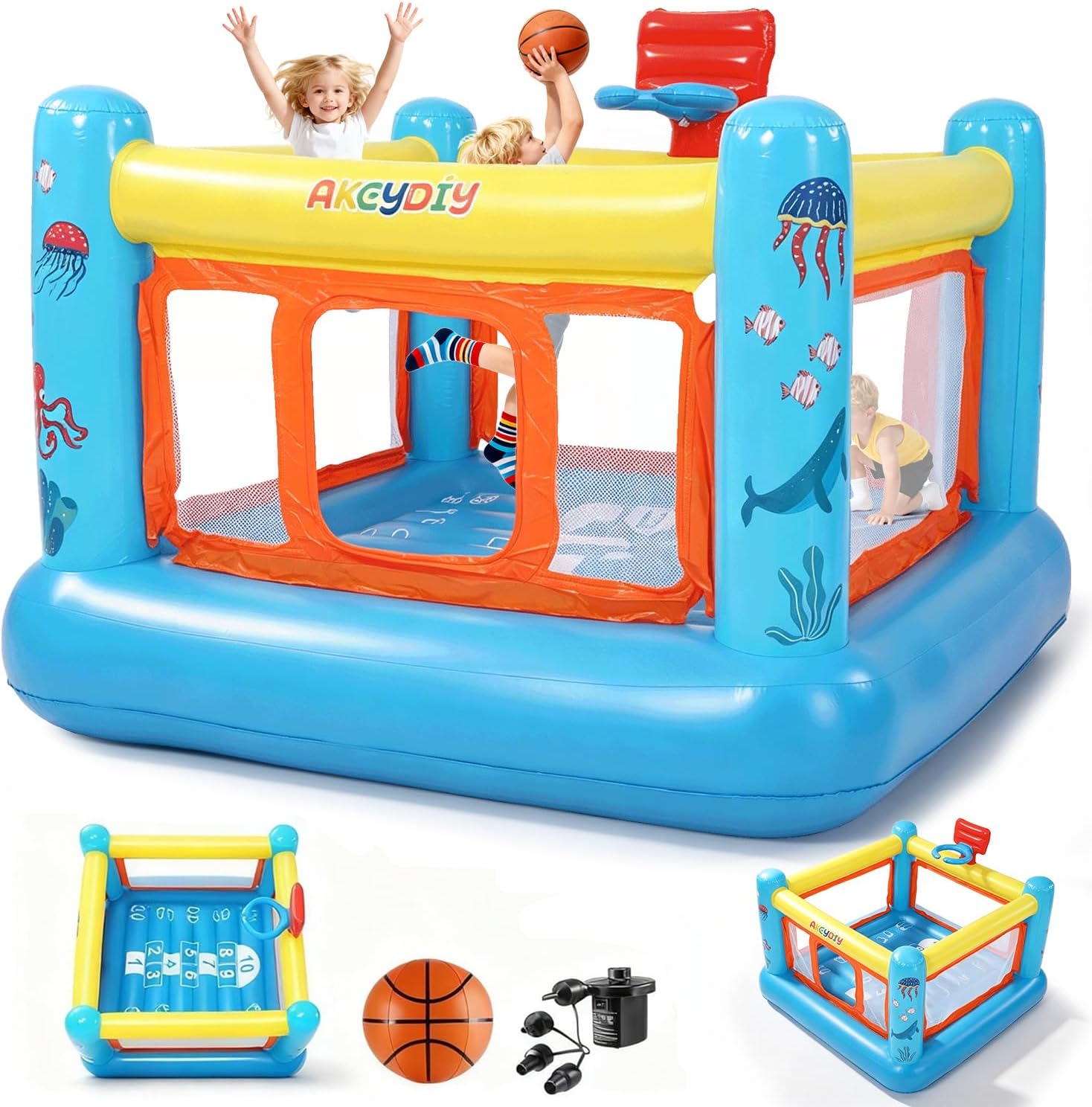 Kids Outdoor Bounce House - Springkasteel, opblaasbaar PVC springkasteel voor kinderen