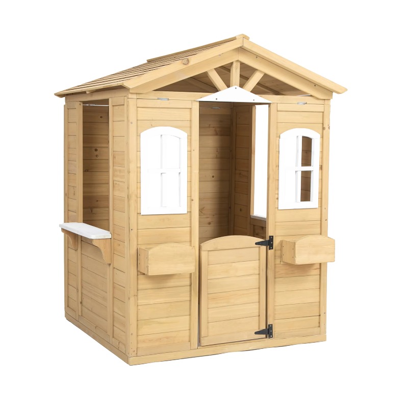 Kids Outdoor Wooden Playhouse - Modern klassieke houten speelhuisje voor kinderen,