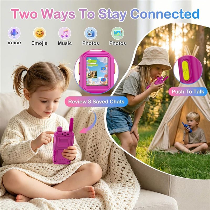 Kids Outdoor Voices - Cadeau voor kinderen: 2-pack oplaadbare walkietalkies