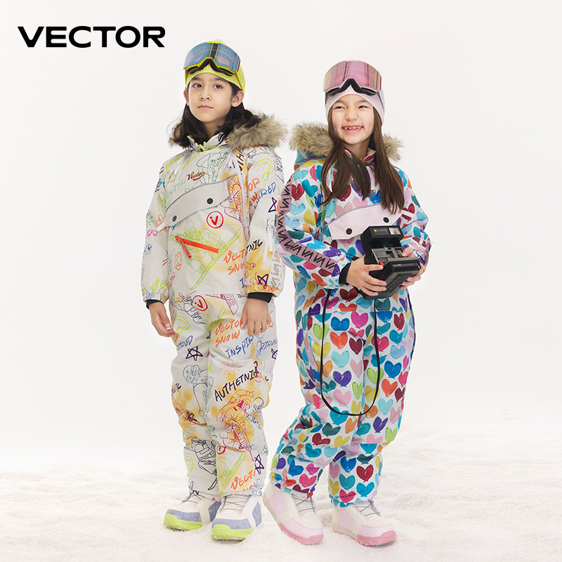 Kids Outdoor Wear - Vector Dikke Kinderen Uit Één Stuk