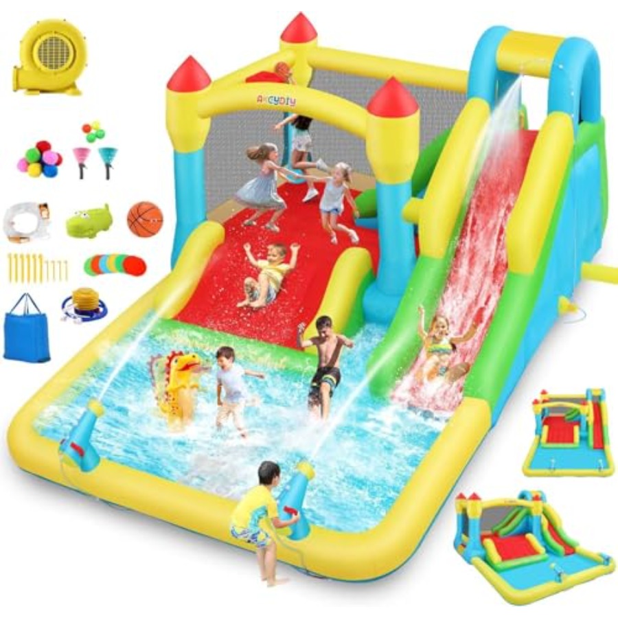 Opblaasbare water springkastee - Kids Outdoor Bounce House recensie en prijs