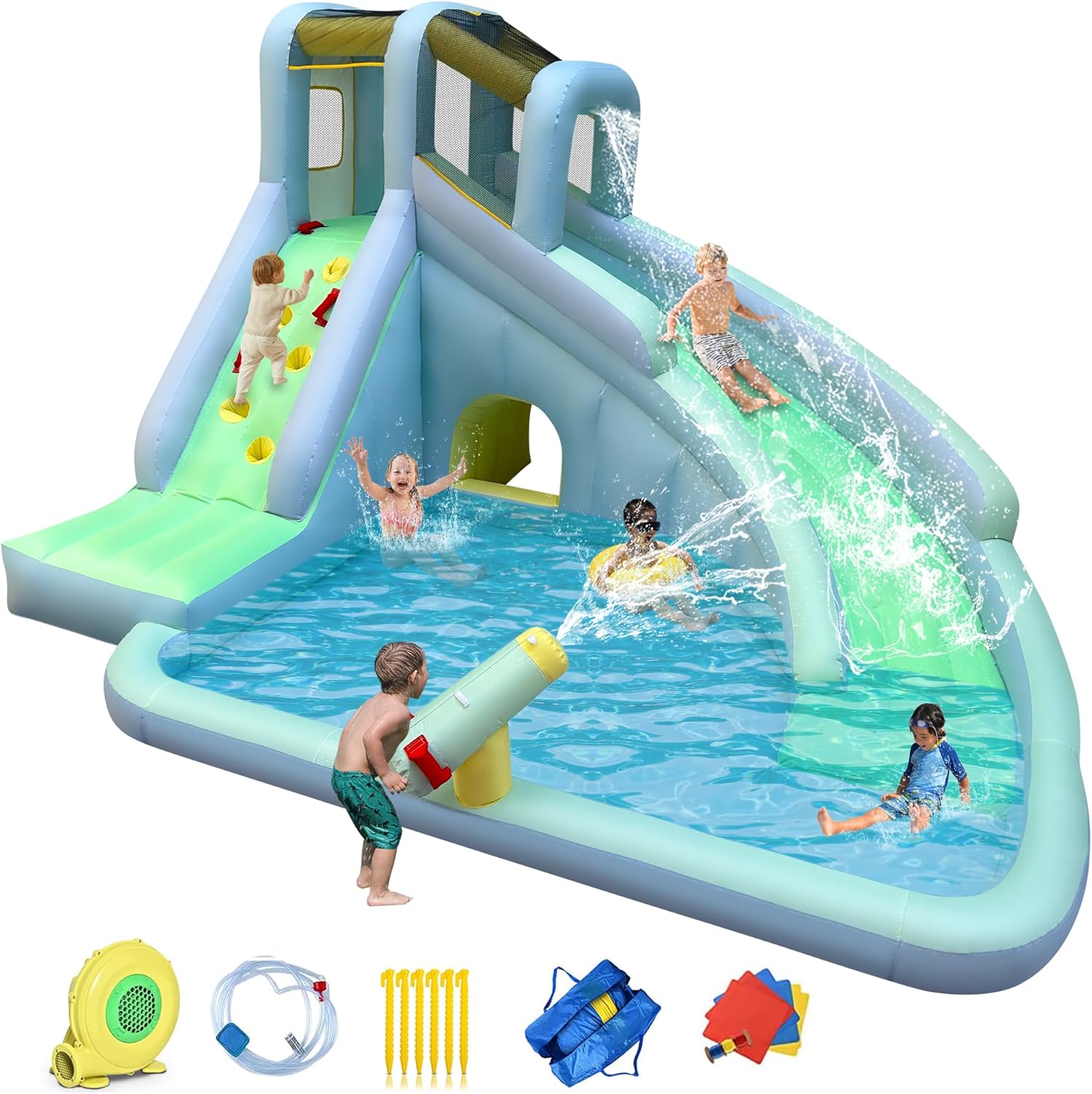 6-in-1 Opblaasbaar Kinderen Sp - Kids Outdoor Bounce House recensie en prijs