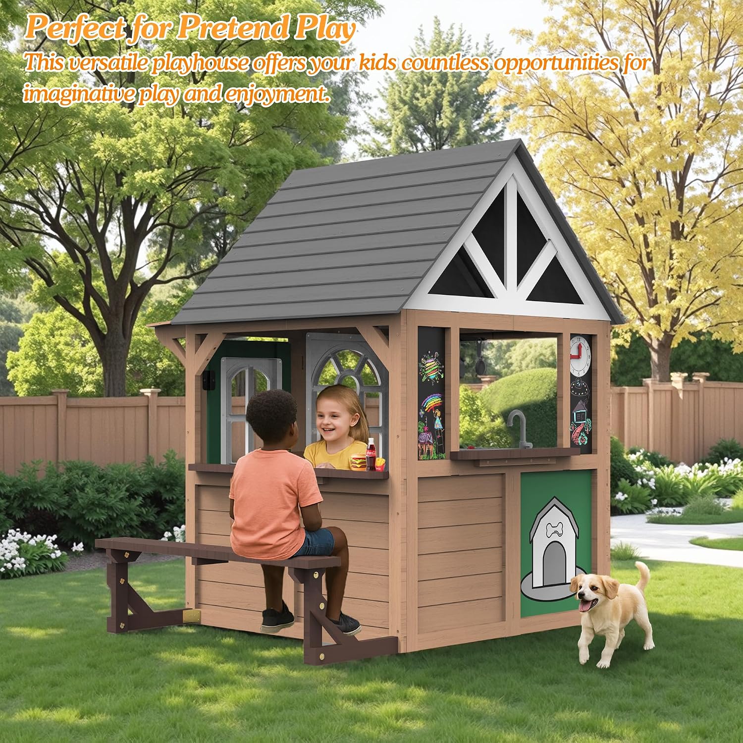 Seizeen Buitenspeelhuis voor K - Kids Outdoor Wooden Playhouse recensie en prijs