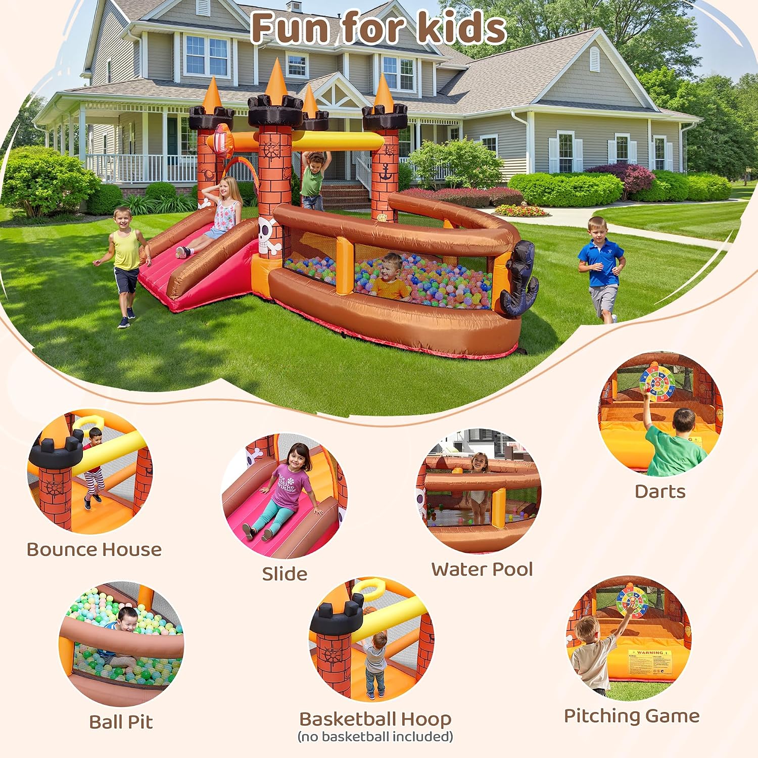 Opblaasbare springkasteel voor - Kids Outdoor Bounce House recensie en prijs