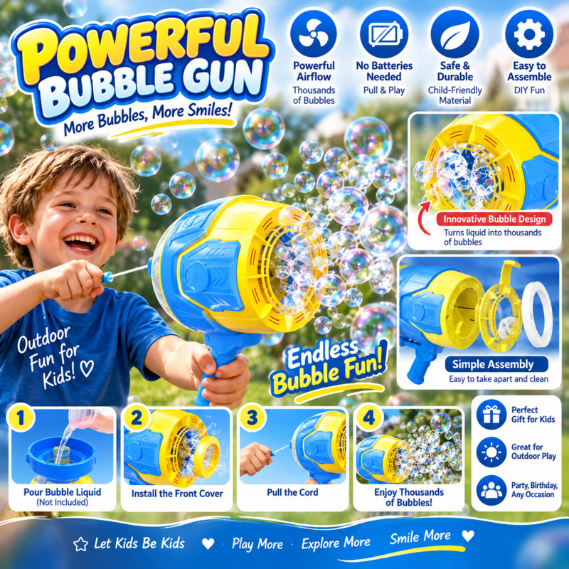 Batterijloze Bubbelpistoolmach - Kids Outdoor Easter Toys recensie en prijs