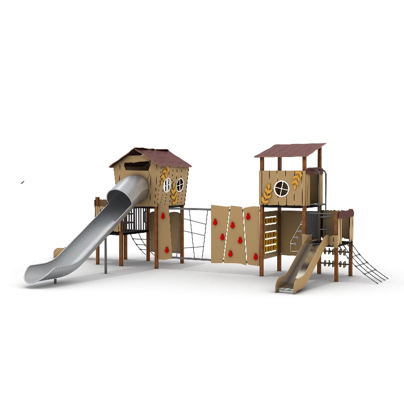 Houten buitenspeelset met stal - Kids Outdoor Wooden Playhouse recensie en prijs