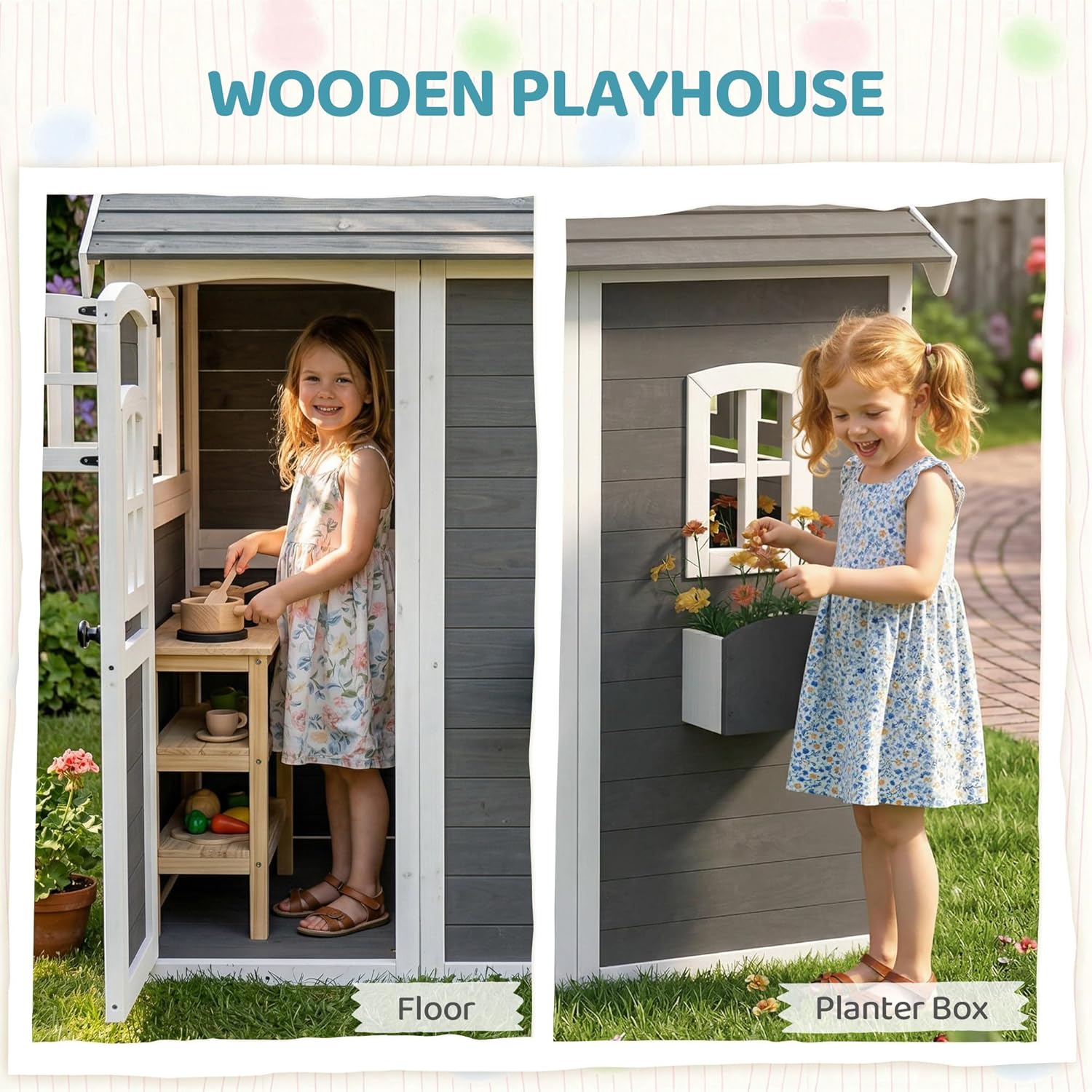 # Houten buiten speelhuisje me - Kids Outdoor Wooden Playhouse recensie en prijs