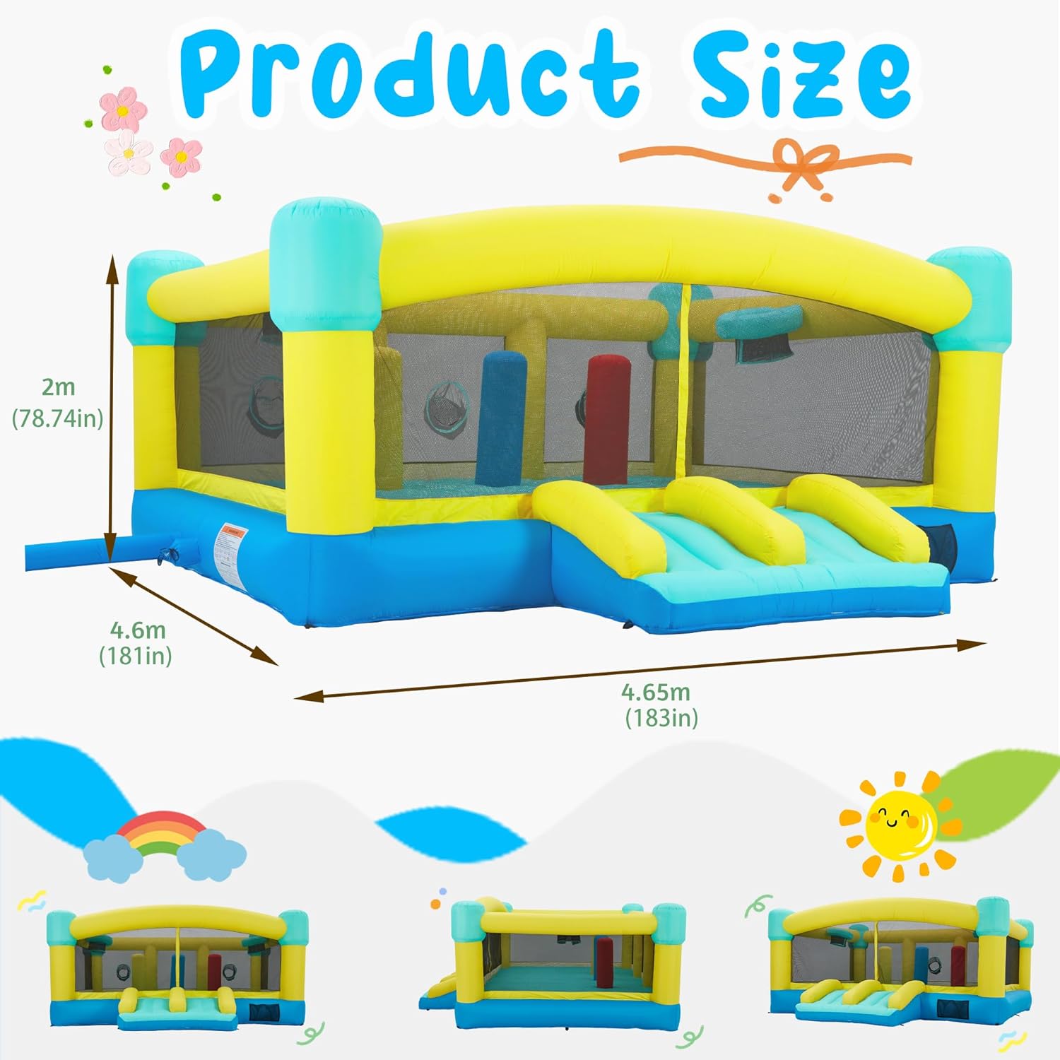 Grote springkasteel, 15 x 14,8 - Kids Outdoor Bounce House recensie en prijs