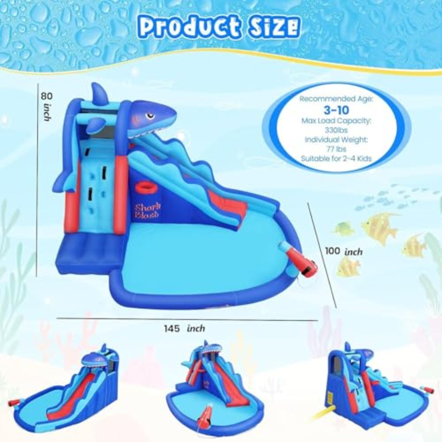 Opblaasbare waterglijbaan spri - Kids Outdoor Bounce House recensie en prijs