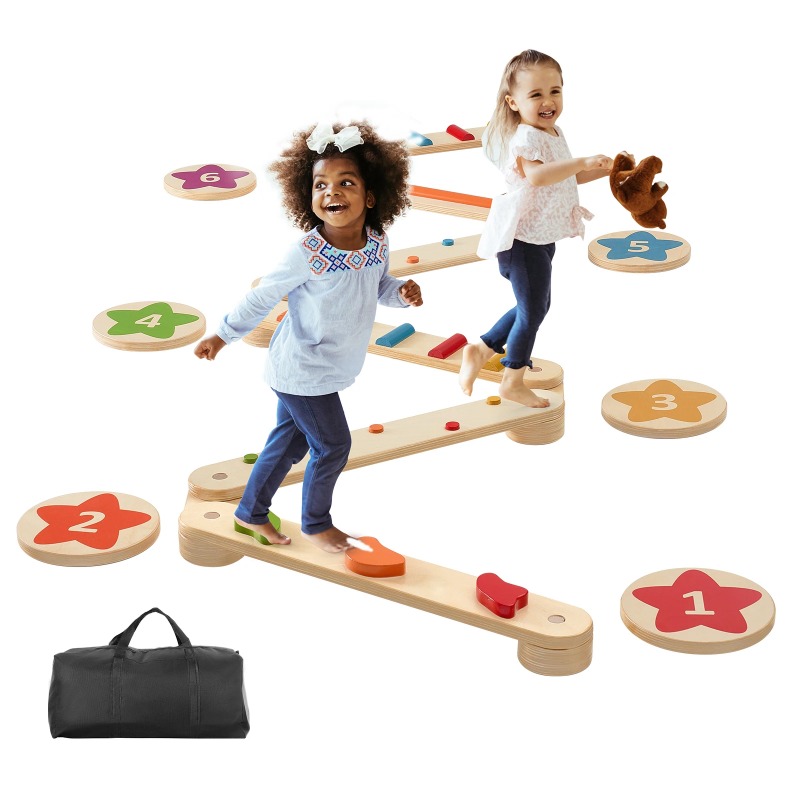 6 stuks evenwichtsbalken staps - Kids Outdoor Balance Beam recensie en prijs