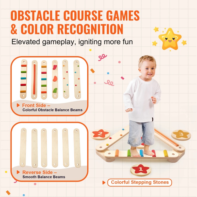 6 stuks evenwichtsbalken staps - Kids Outdoor Balance Beam recensie en prijs