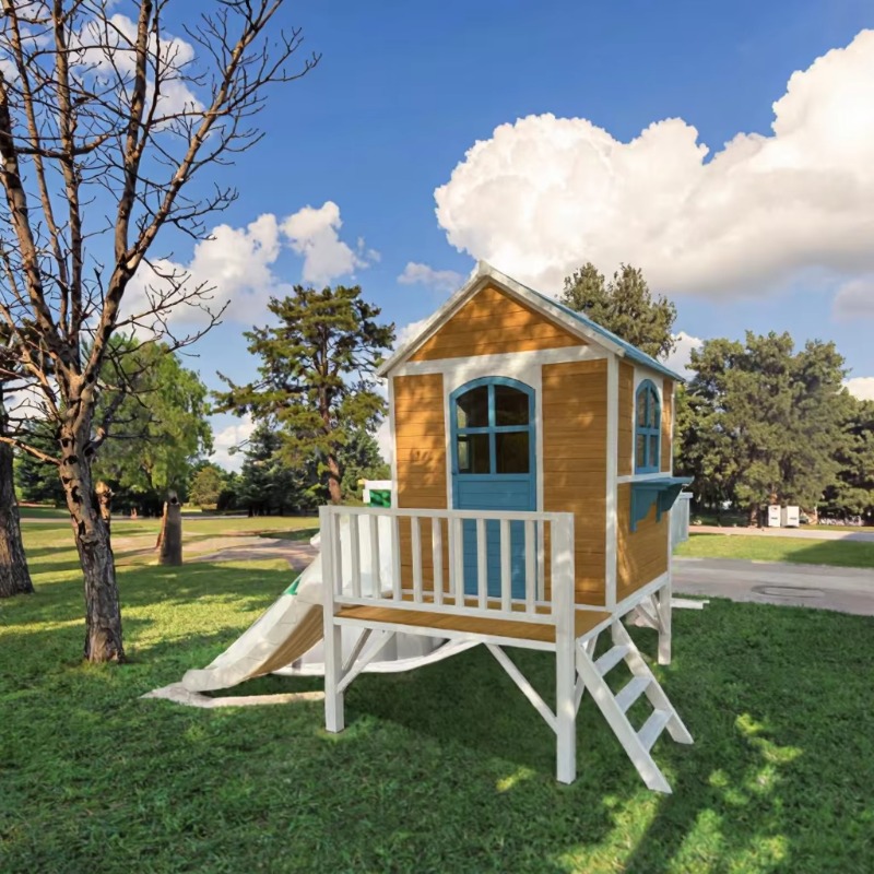 Modern houten buiten speelhuis - Kids Outdoor Wooden Playhouse recensie en prijs