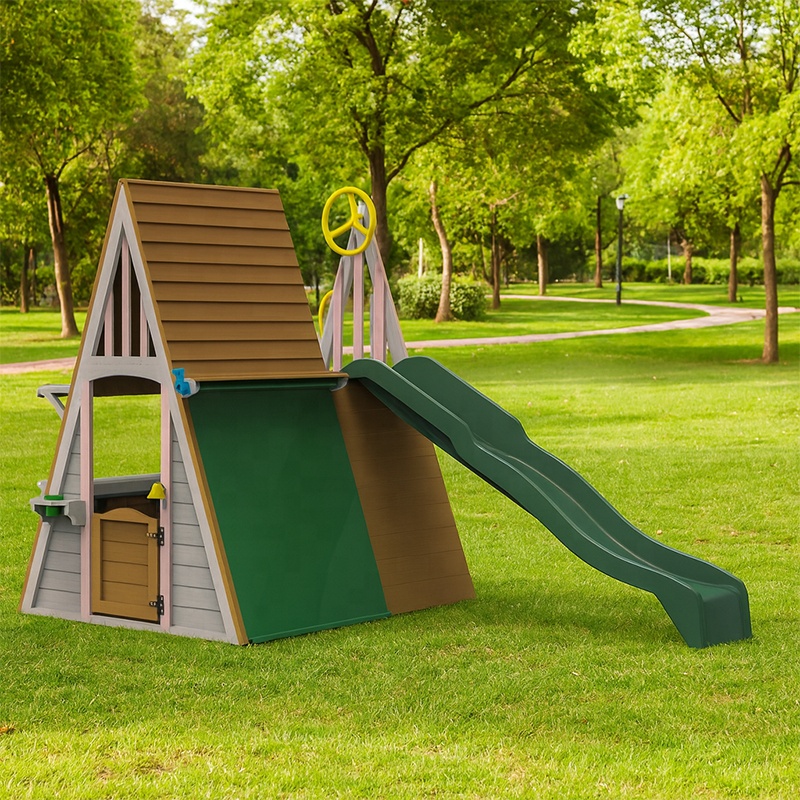 Buitenspeeltoestellen voor kin - Kids Outdoor Wooden Playhouse recensie en prijs
