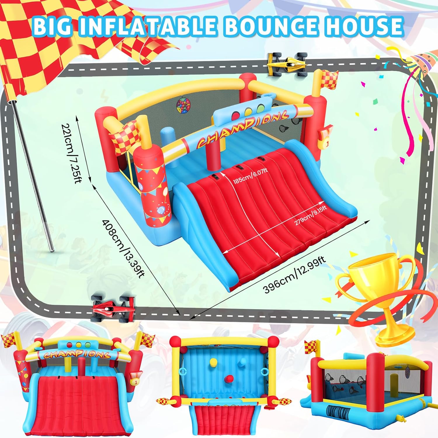 Grote opblaasbare springkastee - Kids Outdoor Bounce House recensie en prijs