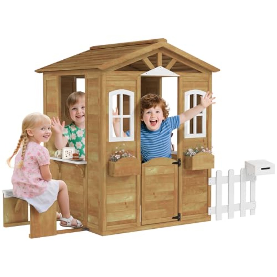 Buitenspeelhuis voor kinderen  - Kids Outdoor Wooden Playhouse recensie en prijs